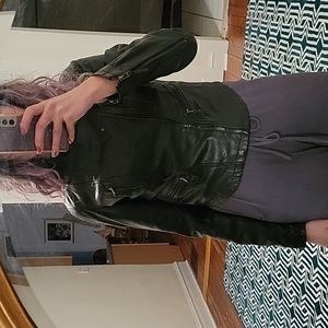 Zara moto cropped leather jacket